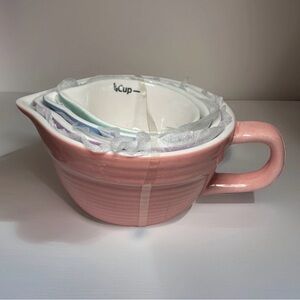 🆕 Celebrate It Ceramic Measuring Cups Set (1/2, 1/3, 1/4 & 1 Cup) In Pastel